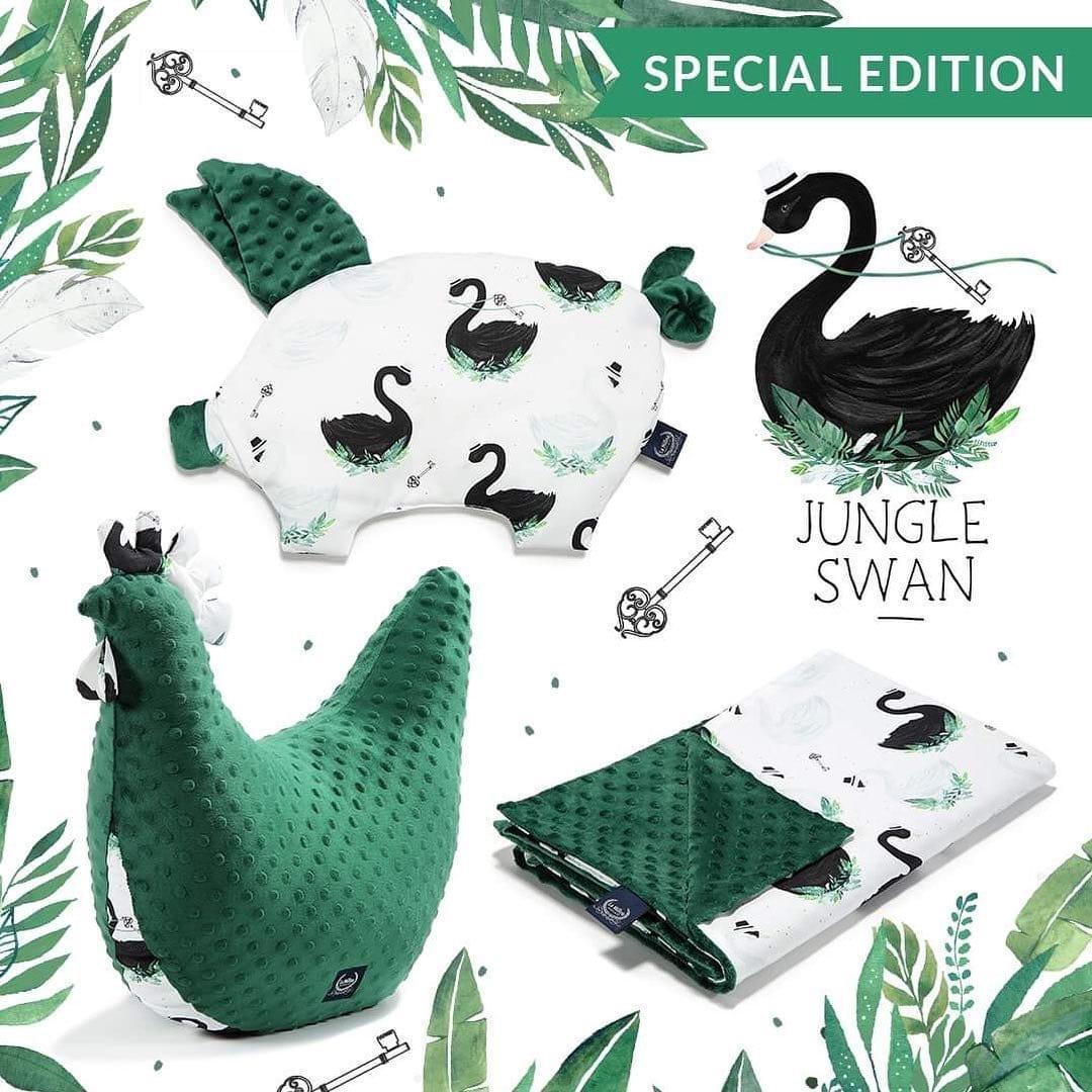 La Millou Light Blanket Large 110*140cm JUNGLE SWAN | Green-1910112393351008257