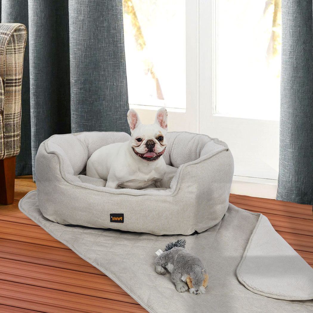 PaWz Pet Bed Set Dog Cat Quilted Blanket X-Large Beige-1942353076132384774