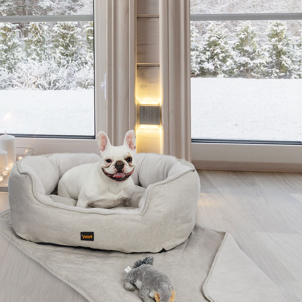 PaWz Pet Bed Set Dog Cat Quilted Blanket X-Large Beige-1942353076132384775