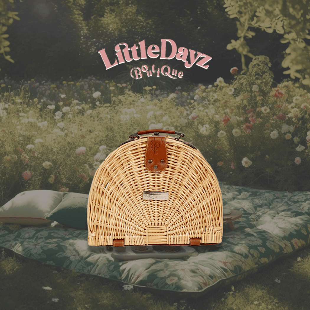 Little Dayz Boutique  Semi Round Picnic Basket-1910112361767899138