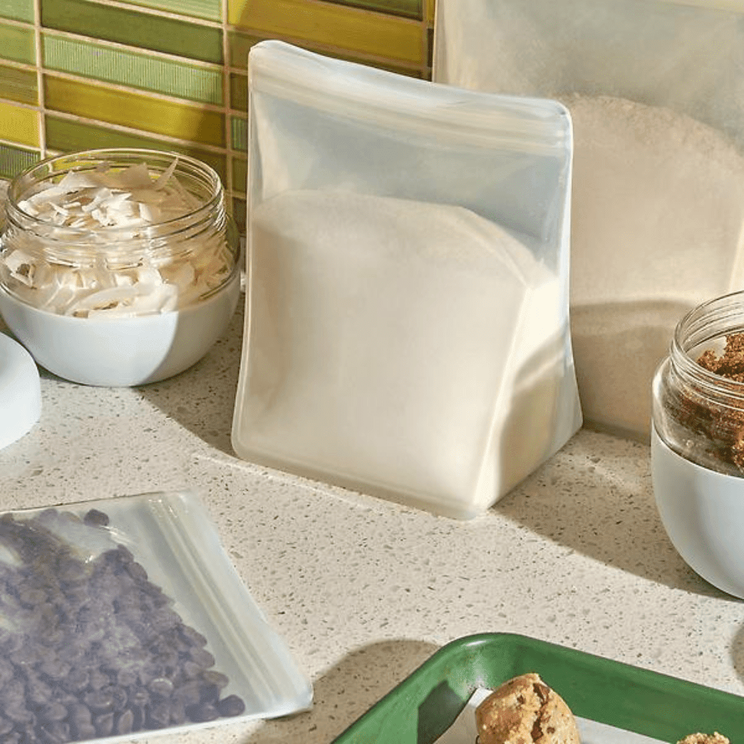 Porter Reusable Silicone Bag Stand Up 1l - Cream-1910112409268391939