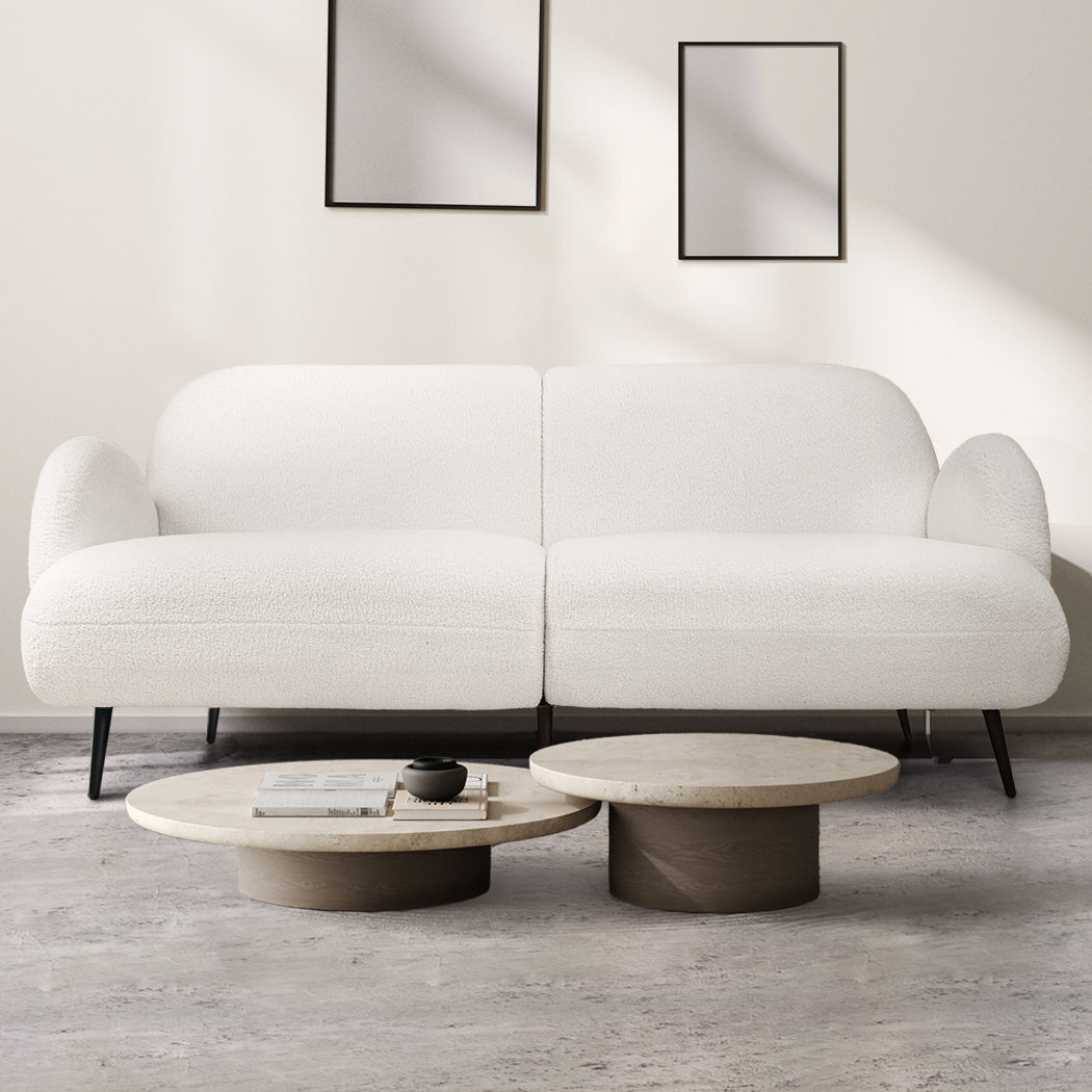 Levede Cloud Sofa 3 Seater Sherpa Fleece White-1937319787009019910