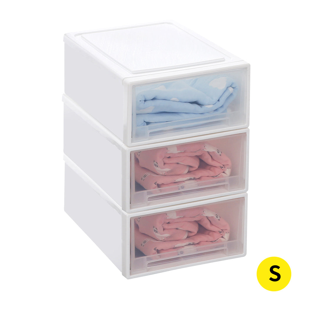 Plastic Storage Drawers Stackable Containers S 3PK Small-1942352810326757376