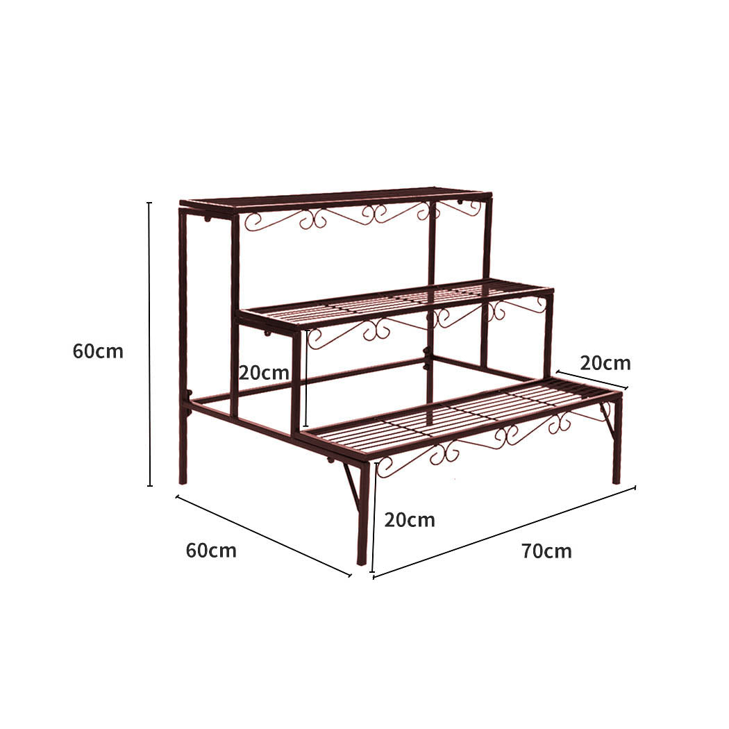 Levede Plant Stand 3 Tier Rectangle-1942352900269412354
