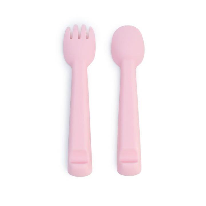 We Might Be Tiny Feedie Fork Spoon Set- Powder Pink-1910112368021606401